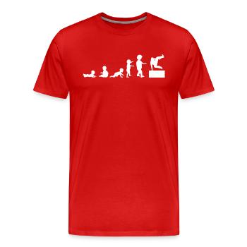 Vom Baby zum Kind zum Parkour Player - Männer Premium Bio T-Shirt - Rot - Vorne - Damien (186cm)