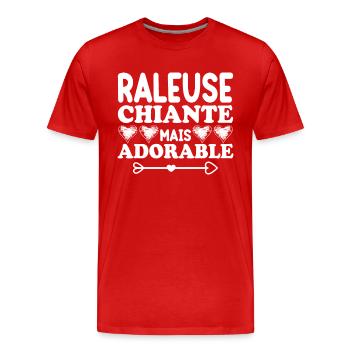 Raleuse Chiante Mais Adorable - T-shirt bio Premium Homme - rouge - Devant - Damien (186cm)