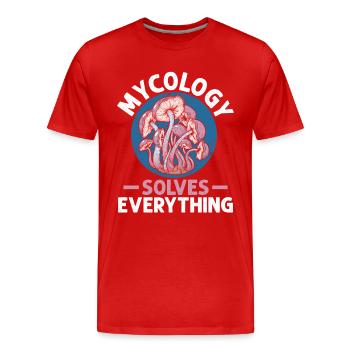 Mycologie Champignons Nature Forêt Idée Cadeau - T-shirt bio Premium Homme - rouge - Devant - Damien (186cm)