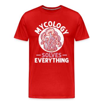 Mycologie Champignons Nature Forêt Idée Cadeau - T-shirt bio Premium Homme - rouge - Devant - Damien (186cm)
