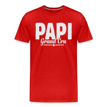Papi Grand Cru Anniversaire Cadeau De Noël Amour - T-shirt bio Premium Homme - rouge - Devant - Damien (186cm)