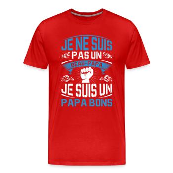 Je Suis Un Papa Bonus Fête Des Pères Anniversaire - T-shirt bio Premium Homme - rouge - Devant - Damien (186cm)