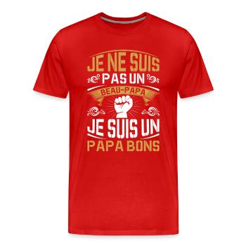 Je Suis Un Papa Bonus Fête Des Pères Anniversaire - T-shirt bio Premium Homme - rouge - Devant - Damien (186cm)