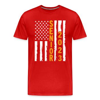 Senior 2023 - Men's Premium Organic T-Shirt - red - Front - Damien (186cm)