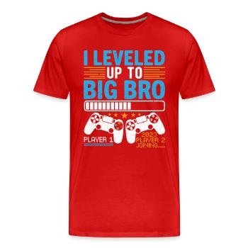 J'ai Atteint Le Niveau De Frère 2023 - T-shirt bio Premium Homme - rouge - Devant - Damien (186cm)