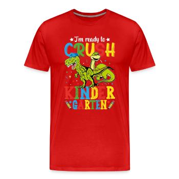 Je Suis Prêt À Écraser Le Jardin D'enfants - T-shirt bio Premium Homme - rouge - Devant - Damien (186cm)