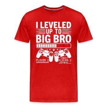J'ai Atteint Le Niveau De Frère 2023 - T-shirt bio Premium Homme - rouge - Devant - Damien (186cm)