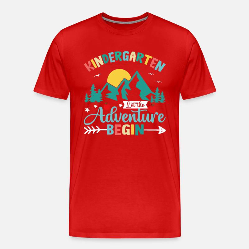 Kindergarten Das Abenteuer beginnt - Männer Premium Bio T-Shirt - Rot