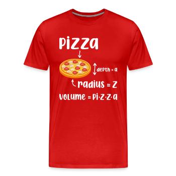 Lustiges Pizzavolumen - Männer Premium Bio T-Shirt - Rot - Vorne - Damien (186cm)