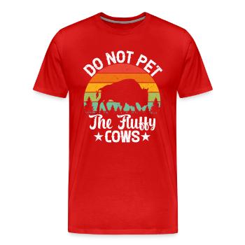 Ne Pas Caresser Les Vaches En Peluche - T-shirt bio Premium Homme - rouge - Devant - Damien (186cm)