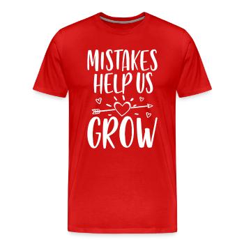Fehler helfen uns zu wachsen - Männer Premium Bio T-Shirt - Rot - Vorne - Damien (186cm)