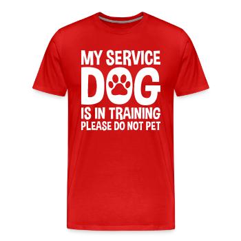 Mon Chien D'assistance Est En Formation - T-shirt bio Premium Homme - rouge - Devant - Damien (186cm)