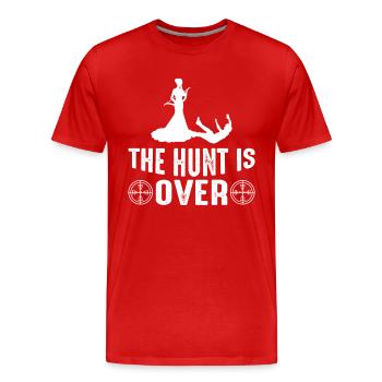 Hochzeit Die Jagd ist vorbei Hochzeitsgeschenk - Männer Premium Bio T-Shirt - Rot - Vorne - Damien (186cm)