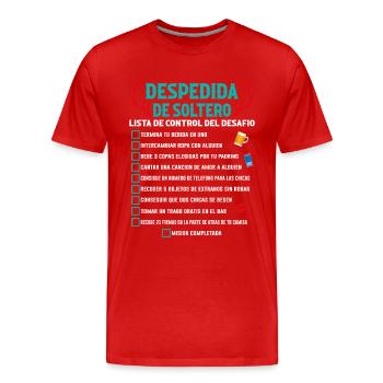 L'adieu Du Célibataire - T-shirt bio Premium Homme - rouge - Devant - Damien (186cm)