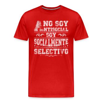 Anti Social Anti-social Cadeau Humour Anti Social - T-shirt bio Premium Homme - rouge - Devant - Damien (186cm)