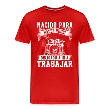 Né Pour Faire Du Bruit - T-shirt bio Premium Homme - rouge - Devant - Damien (186cm)