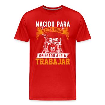 Né Pour Faire Du Bruit - T-shirt bio Premium Homme - rouge - Devant - Damien (186cm)