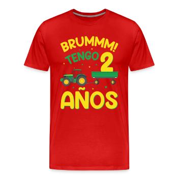 Brummm J'ai 2 ans - T-shirt bio Premium Homme - rouge - Devant - Damien (186cm)