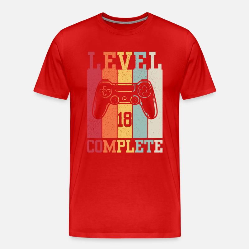 Niveau 18 Complété - T-shirt bio Premium Homme - rouge