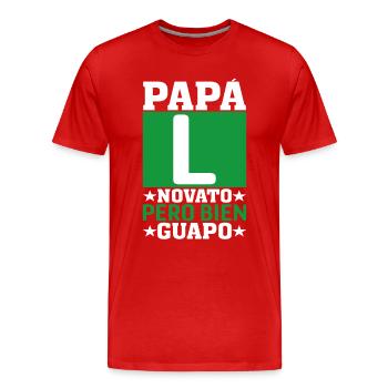 Nouveau Papa - T-shirt bio Premium Homme - rouge - Devant - Damien (186cm)
