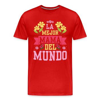 La Meilleure Maman Du Monde - T-shirt bio Premium Homme - rouge - Devant - Damien (186cm)