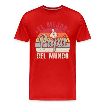 Meilleur Papa Du Monde - T-shirt bio Premium Homme - rouge - Devant - Damien (186cm)