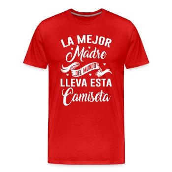 La Meilleure Mère Du Monde Porte Ce T-shirt - T-shirt bio Premium Homme - rouge - Devant - Damien (186cm)
