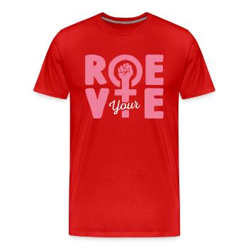 Roe deine Stimme - Männer Premium Bio T-Shirt - Rot - Vorne - Damien (186cm)