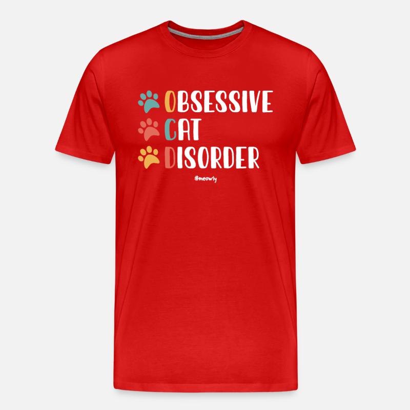Trouble Obsessionnel Du Chat - T-shirt bio Premium Homme - rouge