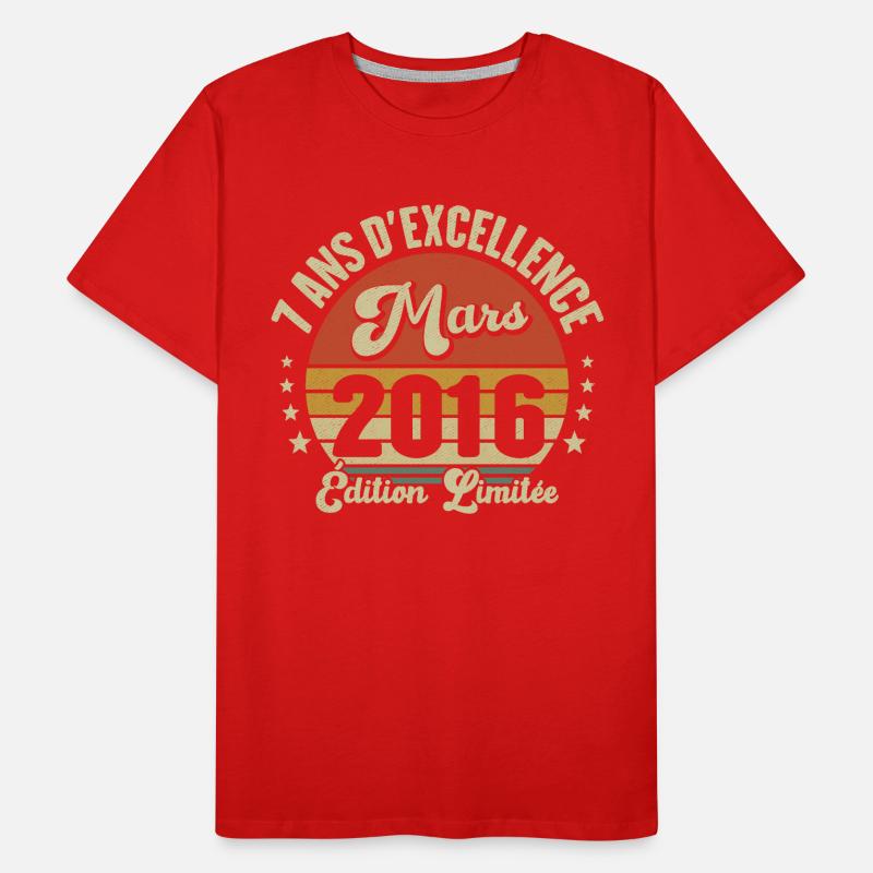 7 Ans D'excellence Mars 2016 Édition Limitée T-shirt bio Premium Homme
