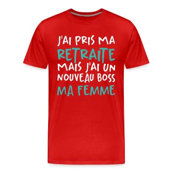 J'ai Pris Ma Retraite - T-shirt bio Premium Homme - rouge - Devant - Damien (186cm)