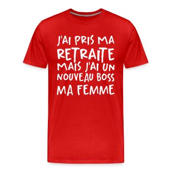 J'ai Pris Ma Retraite - T-shirt bio Premium Homme - rouge - Devant - Damien (186cm)