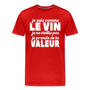 Je Suis Comme Le Vin - T-shirt bio Premium Homme - rouge - Devant - Damien (186cm)