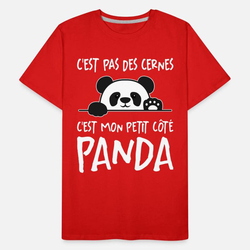 C'est Pas Des Cernes Citation Idée Cadeau Panda T-shirt bio Premium Homme