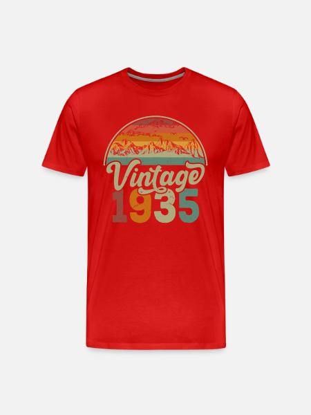 Jahrgang 1935 - Männer Premium Bio T-Shirt - Rot