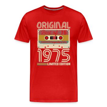 Vintage Geburtstag Original Geschenkidee 1975 - Männer Premium Bio T-Shirt - Rot - Vorne - Damien (186cm)