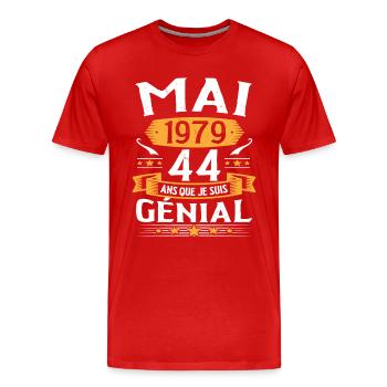 May 1979 44 years that I am awesome birthday - Men's Premium Organic T-Shirt - red - Front - Damien (186cm)