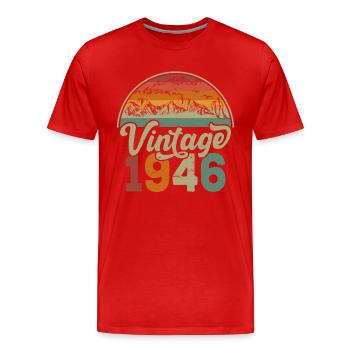 Jahrgang 1946 - Männer Premium Bio T-Shirt - Rot - Vorne - Damien (186cm)