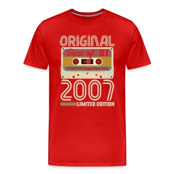 Vintage Geburtstag Original Geschenkidee 2007 - Männer Premium Bio T-Shirt - Rot - Vorne - Damien (186cm)