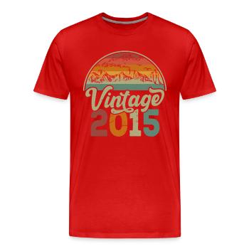 Jahrgang 2015 - Männer Premium Bio T-Shirt - Rot - Vorne - Damien (186cm)
