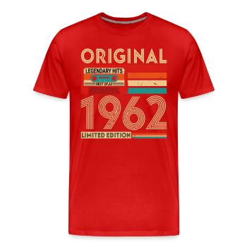 Récolte 1962 Vintage Anniversaire Rétro Cadeau - T-shirt bio Premium Homme - rouge - Devant - Damien (186cm)