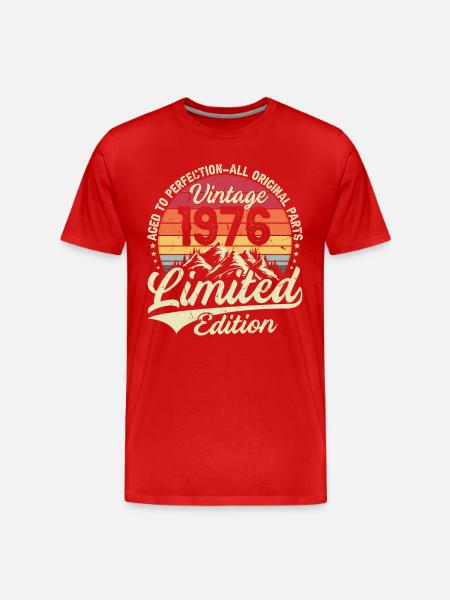 Vintage Classic 1976 - Organic T-shirt Ekologisk premium-T-shirt herr - röd