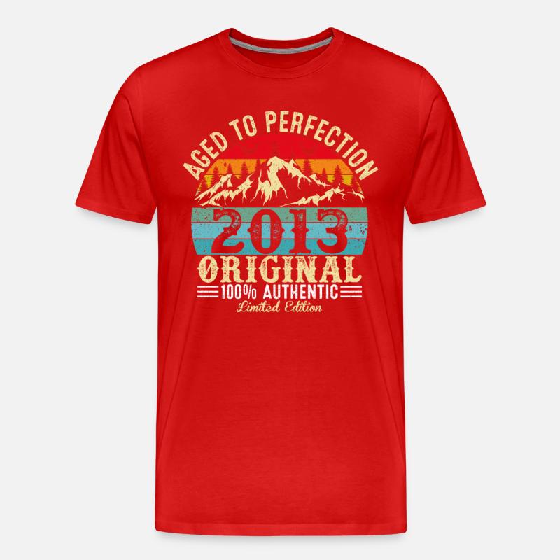 Perfekt gealtert 2013 Original - Männer Premium Bio T-Shirt - Rot
