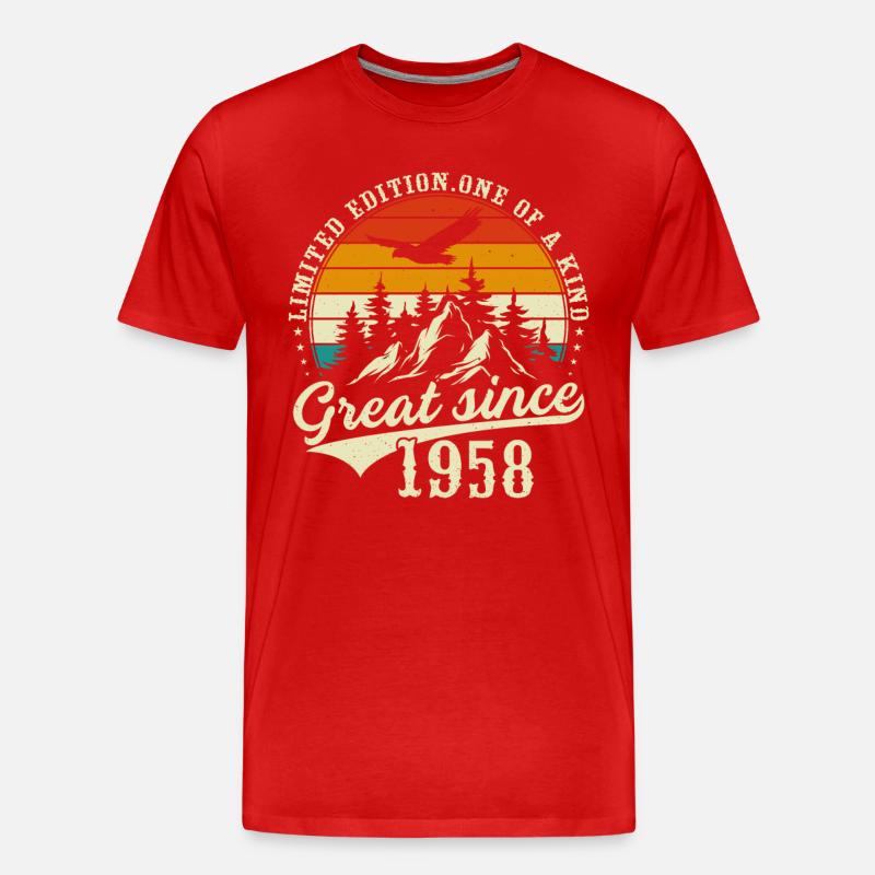 Einzigartig seit 1958 - Männer Premium Bio T-Shirt - Rot