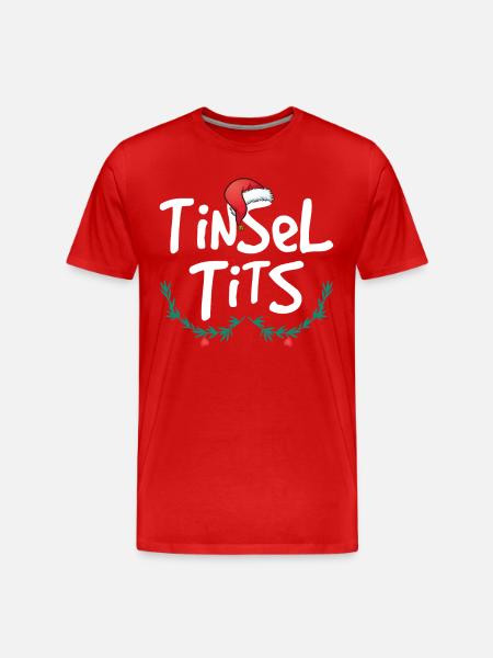 Womens Klatergoud Tieten Funny Christmas - Mannen premium biologisch T-shirt - rood