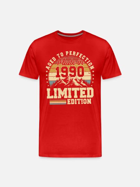 Einzigartig seit 1990 - Männer Premium Bio T-Shirt - Rot