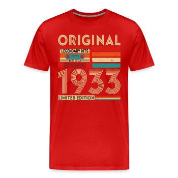 Original legendäre Hits Das Beste von 1933 - Männer Premium Bio T-Shirt - Rot - Vorne - Damien (186cm)
