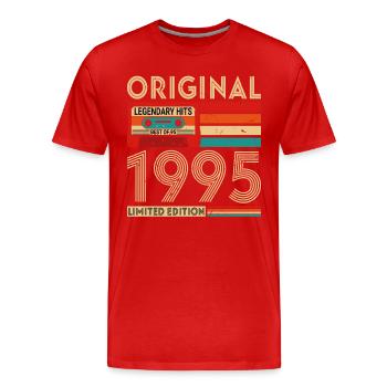 Original legendäre Hits Das Beste von 1995 - Männer Premium Bio T-Shirt - Rot - Vorne - Damien (186cm)