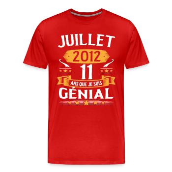 July 2012 11 years that I am awesome gift - Men's Premium Organic T-Shirt - red - Front - Damien (186cm)