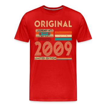 Original Legendary Hits Das Beste von 2009 - Männer Premium Bio T-Shirt - Rot - Vorne - Damien (186cm)